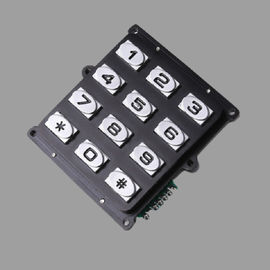 Black Custom Keyboard Pad 12 Buttons Type For Access Control / Public Phone